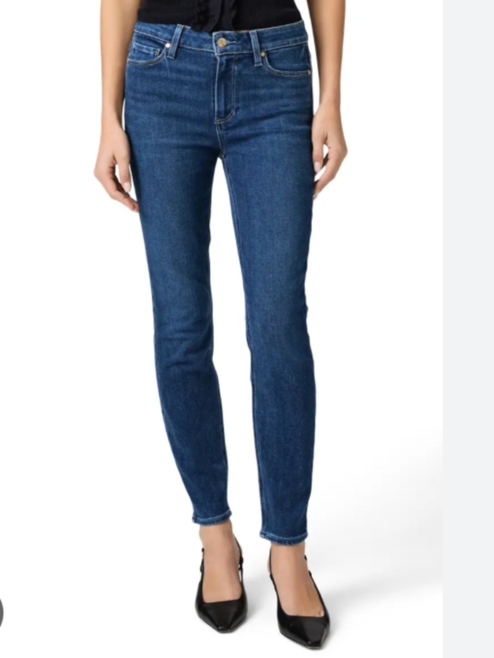 Mid-Rise Blue PAIGE Skinny Jeans